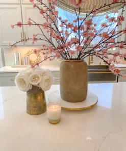 Inspire Me! Home Decor Grey Tapered Vase W/ Gold Design 7 Inspire Me! Home Decor Grey Tapered Vase W/ Gold Design