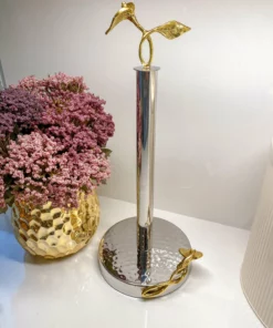 Inspire Me! Home Decor Gold Leaf Detailed Paper Towel Holder ( Available In 2 Sizes)