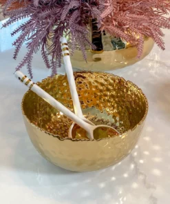 Inspire Me! Home Decor Hammered Porcelain Gold Bowl (2 Sizes)