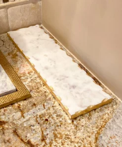 Inspire Me! Home Decor Marble Metallic Edged Rectangle Tray (2 Colors)