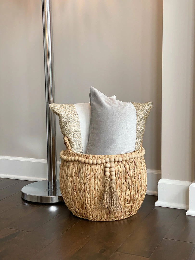 Inspire Me! Home Decor Braided Baskets With Beaded Tassel (Set Of 2) 3 Inspire Me! Home Decor Braided Baskets With Beaded Tassel (Set Of 2)