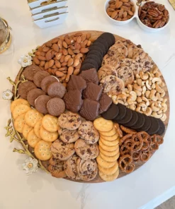 Inspire Me! Home Decor Extra Large Wood Charcuterie Board Cherry Flower Design 16" Without Handle KITCHEN