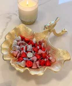 Inspire Me! Home Decor Large Gold Leaf Bowl W/ Bird