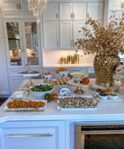 Inspire Me! Home Decor Oblong White Ceramic Bowl With Gold Leaf Details