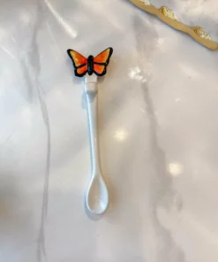 Inspire Me! Home Decor White Stir Spoon W/ Monarch Butterfly Topper KITCHEN