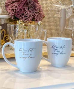 Inspire Me! Home Decor Better Late Than A Messy Home Bistro Mug (2 Text Colors)