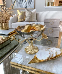 Inspire Me! Home Decor Gold Metallic Decorative Pears (Set Of 4)