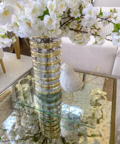 Inspire Me! Home Decor Gold Ribbed Glass Vase (2 Sizes)