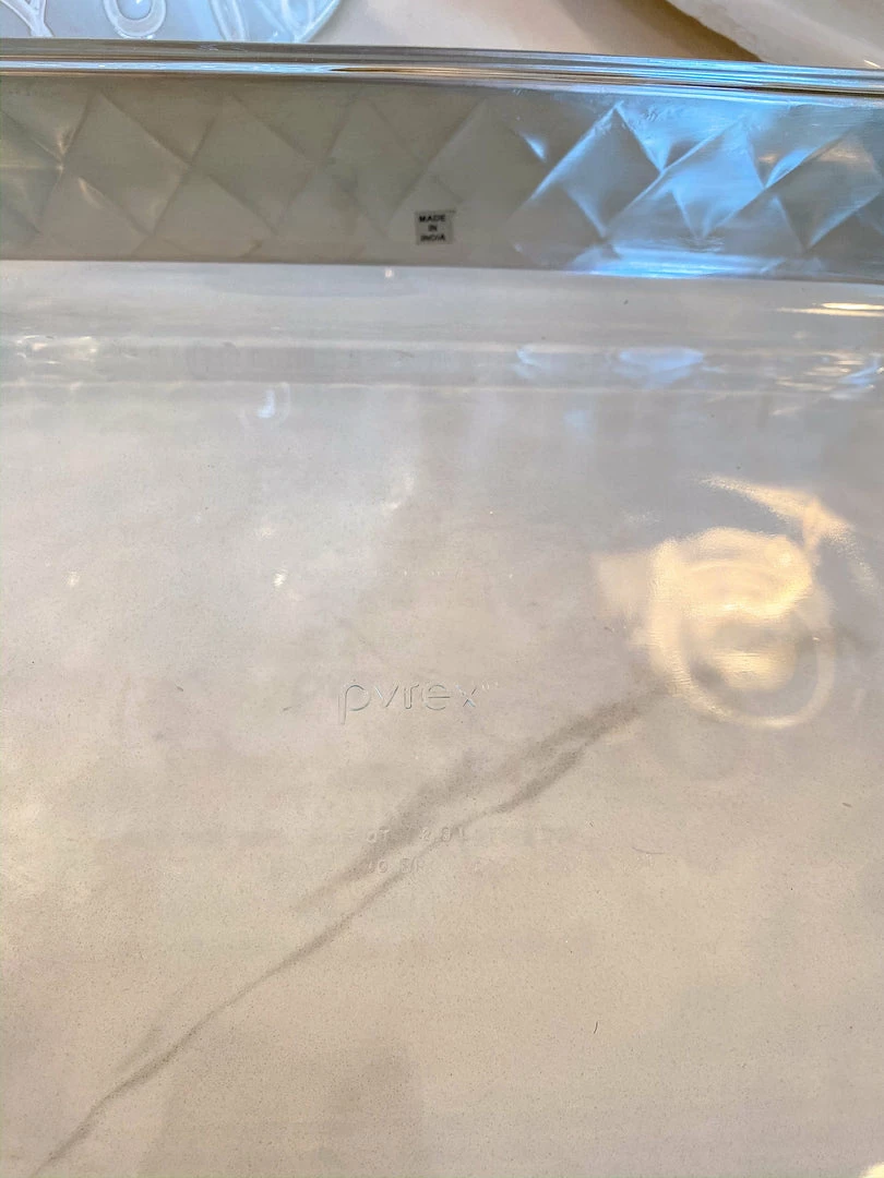 Inspire Me! Home Decor Silver Pyrex Holder With Gold Mosaic Handles And Pyrex 7 Inspire Me! Home Decor Silver Pyrex Holder With Gold Mosaic Handles And Pyrex