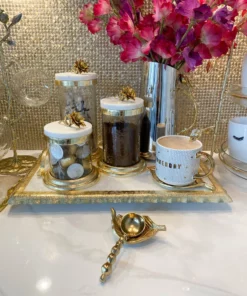 Inspire Me! Home Decor Gold Or Silver Canisters With Floral Lotus Lid (2 Colors) 27 Inspire Me! Home Decor Gold Or Silver Canisters With Floral Lotus Lid (2 Colors)