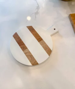 Inspire Me! Home Decor KITCHEN White Wash Mango Wood Paddle Board W/ Spreader (2 Shapes)