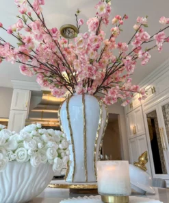 Inspire Me! Home Decor Floral Stems Pink Cherry Blossom Branch Stem