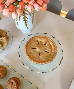 Inspire Me! Home Decor Stacked Glass Cake Stand With Textured Gold Rim (2 Sizes ) 21 Inspire Me! Home Decor Stacked Glass Cake Stand With Textured Gold Rim (2 Sizes )