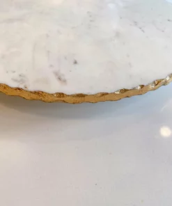 Inspire Me! Home Decor Large Marble Lazy Susan With Gold Edge