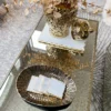 Inspire Me! Home Decor Metal Tray With Gold And Black Crocodile Print