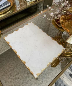 Inspire Me! Home Decor Marble Tray With Metallic Edge (2 Colors)