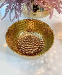 Inspire Me! Home Decor Hammered Porcelain Gold Bowl (2 Sizes) 16 Inspire Me! Home Decor Hammered Porcelain Gold Bowl (2 Sizes)