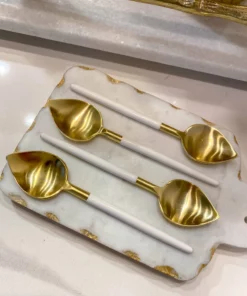 Inspire Me! Home Decor Gold Spoons With White Handle (Set Of 4)