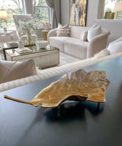 Inspire Me! Home Decor Gold Ombre Folding Leaf Tray