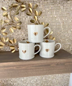 Inspire Me! Home Decor Cream & Gold Sweetheart Mug