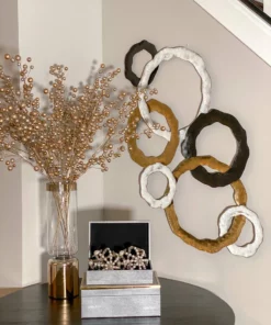 Inspire Me! Home Decor WALL ART & MIRRORS Gold, Black And White Circle Wall Decor