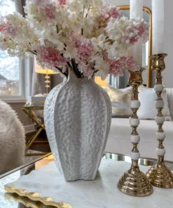 Inspire Me! Home Decor White Pomegranate Vase With Gold Trim (2 Sizes)