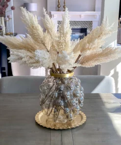 Inspire Me! Home Decor Gold Textured Ruffle Round Tray/Charger