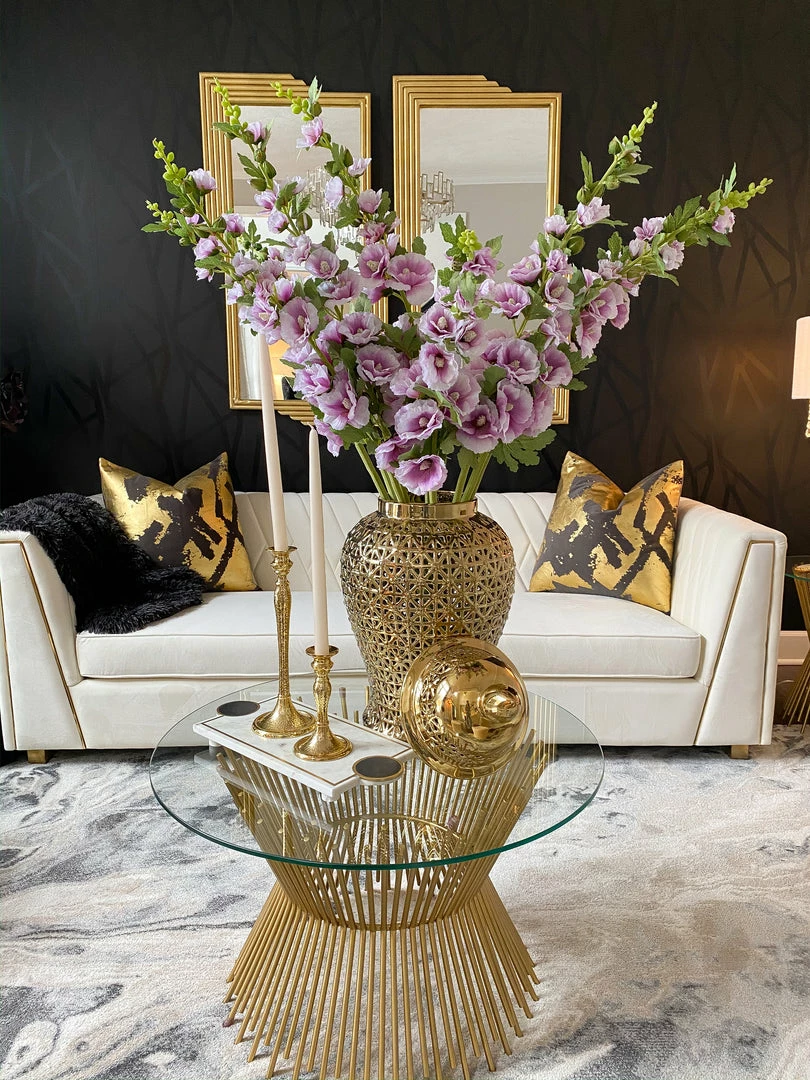 Inspire Me! Home Decor Floral Stems Hollyhock Stem (3 Colors) 4 Inspire Me! Home Decor Floral Stems Hollyhock Stem (3 Colors)