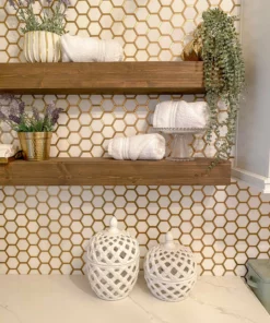 Inspire Me! Home Decor White Latticework Lidded Jar (2 Sizes) KITCHEN