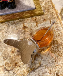 Inspire Me! Home Decor Glass And Metal Honey Jar W/ Spoon KITCHEN