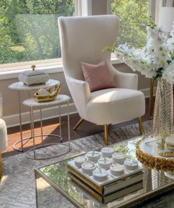 Inspire Me! Home Decor Cream Studded Box W/ Gold Detailing