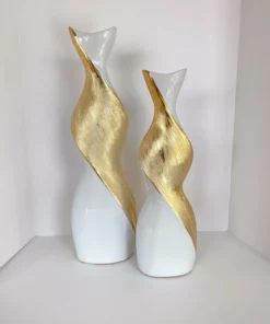 Inspire Me! Home Decor Gold And White Twisted Vase (2 Sizes) 29 Inspire Me! Home Decor Gold And White Twisted Vase (2 Sizes)