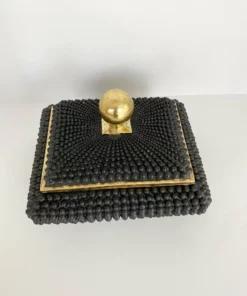 Inspire Me! Home Decor Black Studded Box W/ Gold Detailing