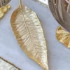 Inspire Me! Home Decor Long Slim Gold Metal Leaf Tray