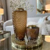 Inspire Me! Home Decor Amber Textured Vase With Gold Rim (2 Sizes)