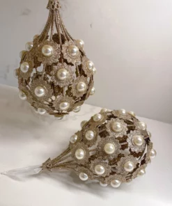 Inspire Me! Home Decor Gold Large Metallic Pearl Ornament/Orb