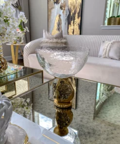 Inspire Me! Home Decor Gold Geode Base Pedestal Bowl