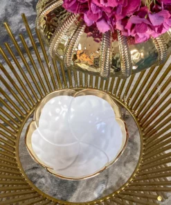 Inspire Me! Home Decor Gold Edge Flower Bowl