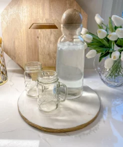 Inspire Me! Home Decor Glass Decanter W/ Mango Wood Stopper