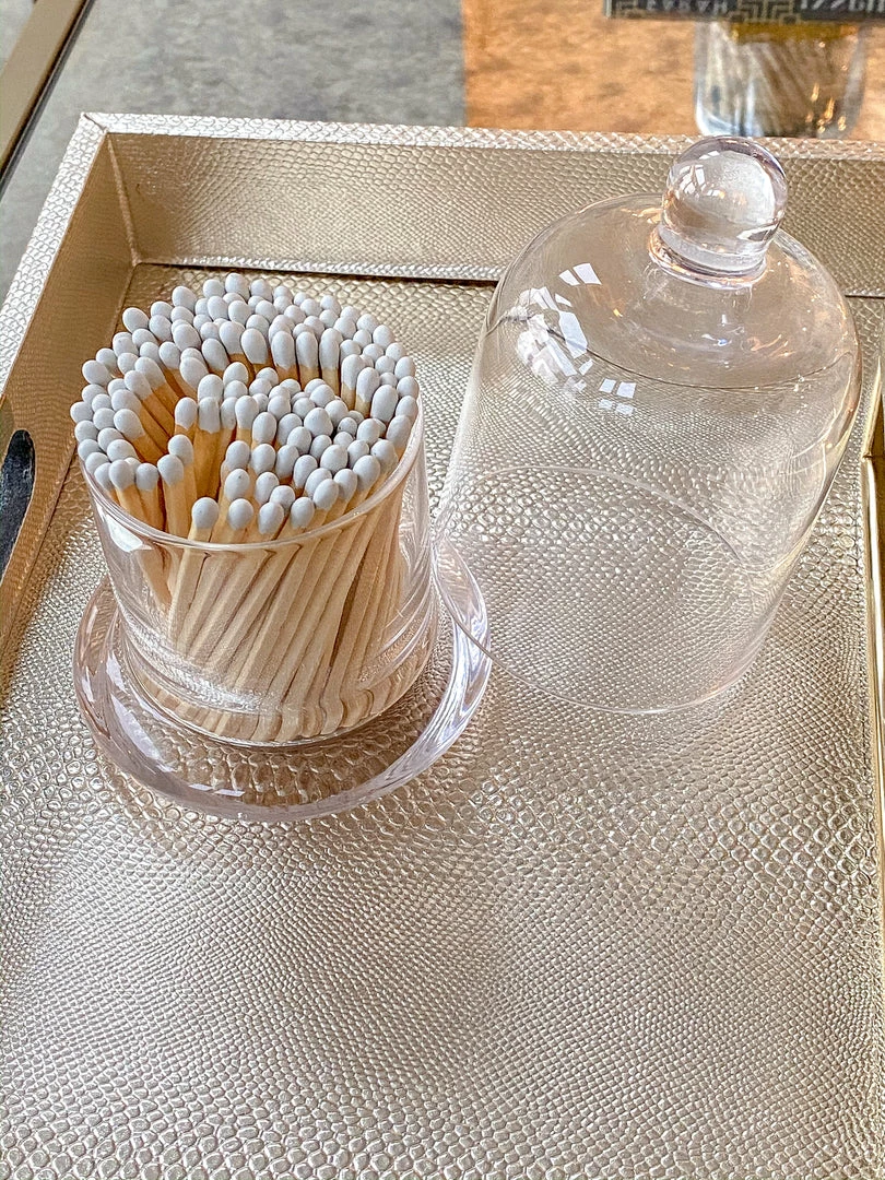 Inspire Me! Home Decor Glass Cloche With White Tip Matches 6 Inspire Me! Home Decor Glass Cloche With White Tip Matches