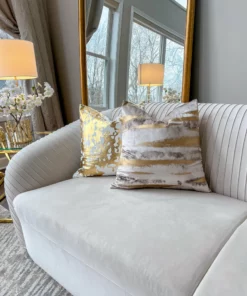 Cloud9d PILLOWS, RUGS, & THROWS Elise Ivory Gold Pillow - 20" X 20" 17 Cloud9d PILLOWS, RUGS, & THROWS Elise Ivory Gold Pillow - 20