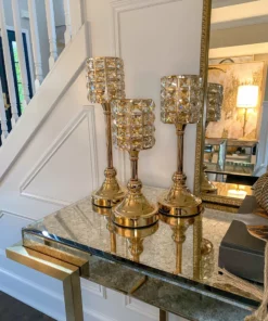 Inspire Me! Home Decor Gold Crystal Candleholders (Set Of 3)