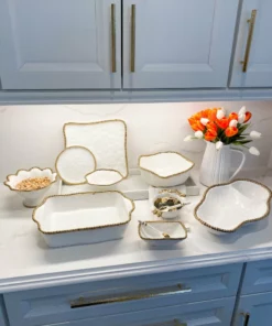 Inspire Me! Home Decor Gold And White Beaded Pedestal Bowl 12 Inspire Me! Home Decor Gold And White Beaded Pedestal Bowl