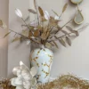Inspire Me! Home Decor Floral Stems Gold And White Leaf Stem With Bead Detail