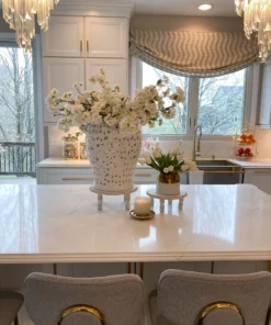 Inspire Me! Home Decor White Leaf Pattern Ginger Jar (2 Sizes)