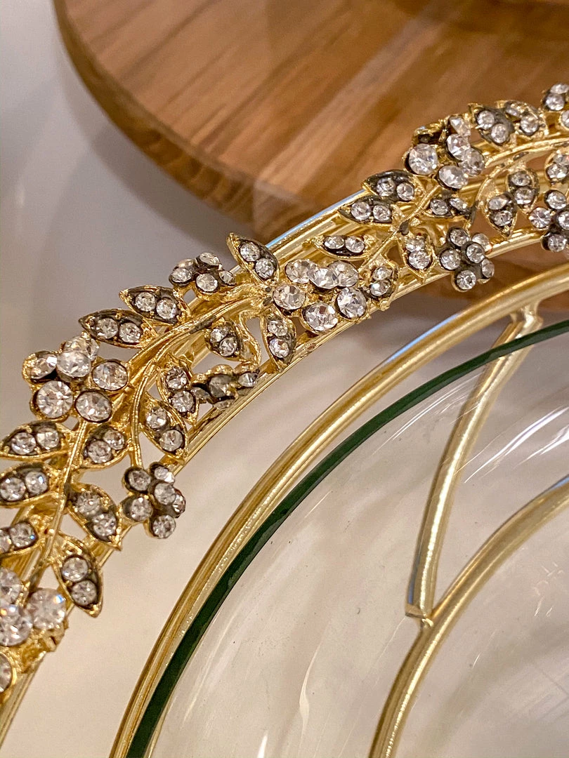 Inspire Me! Home Decor Jeweled Edge Bowl With Glass Insert (2 Colors) 5 Inspire Me! Home Decor Jeweled Edge Bowl With Glass Insert (2 Colors)