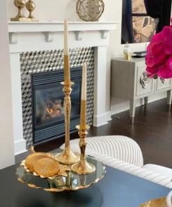 Inspire Me! Home Decor Gold Metal Natural Leaf Dish