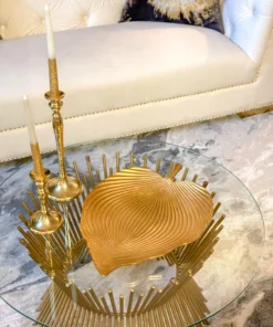 Inspire Me! Home Decor Large Gold Engraved Leaf Tray