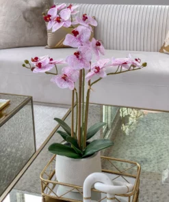 Inspire Me! Home Decor Pink Faux Orchid Potted Faux Plant
