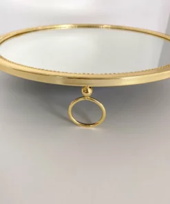 Inspire Me! Home Decor Gold Circle Mirror Tray W/ Circle Feet